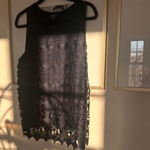 LOFT navy Accent Top